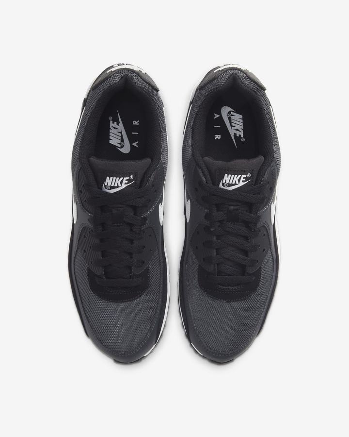 Zapatillas Nike Air Max 90 Hombre Gris Gris Oscuro Negras Blancas | CPGSM-4916