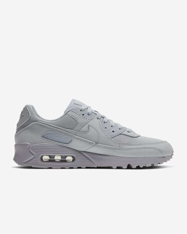 Zapatillas Nike Air Max 90 Hombre Gris Negras Blancas Negras | ICZNG-3502