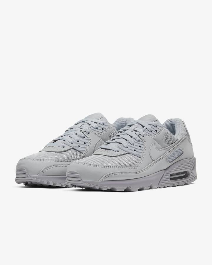 Zapatillas Nike Air Max 90 Hombre Gris Negras Blancas Negras | ICZNG-3502
