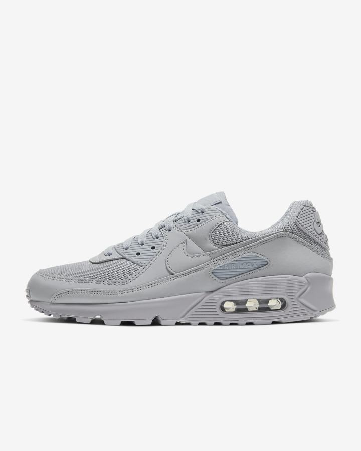Zapatillas Nike Air Max 90 Hombre Gris Negras Blancas Negras | ICZNG-3502