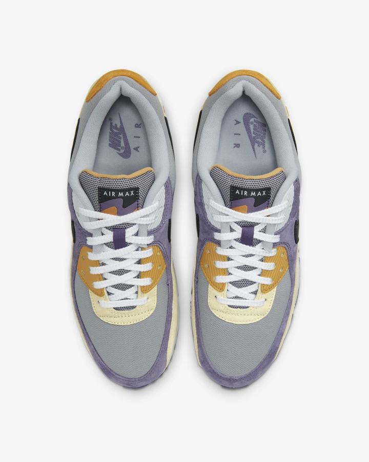 Zapatillas Nike Air Max 90 Hombre Moradas Limón Gris Negras | NAIOS-9427