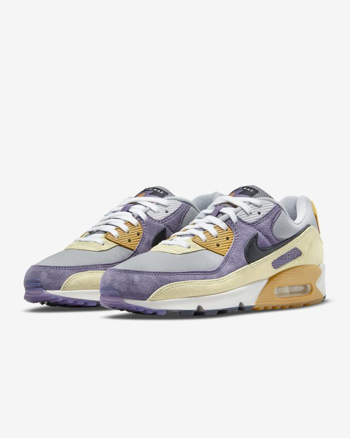 Zapatillas Nike Air Max 90 Hombre Moradas Limón Gris Negras | NAIOS-9427
