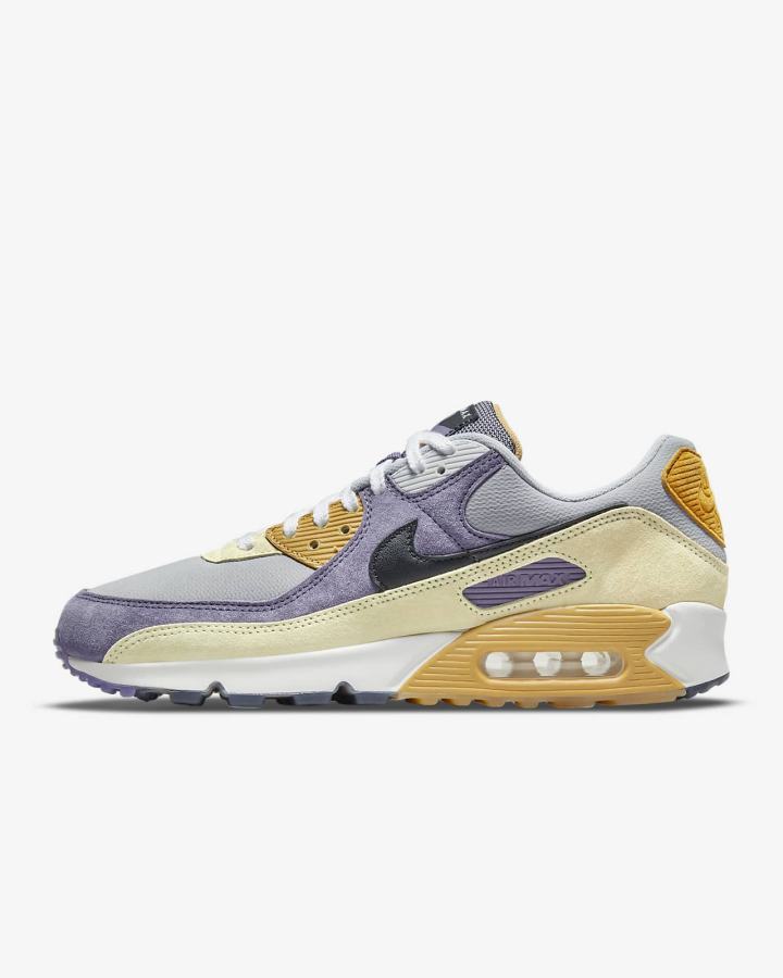 Zapatillas Nike Air Max 90 Hombre Moradas Limón Gris Negras | NAIOS-9427