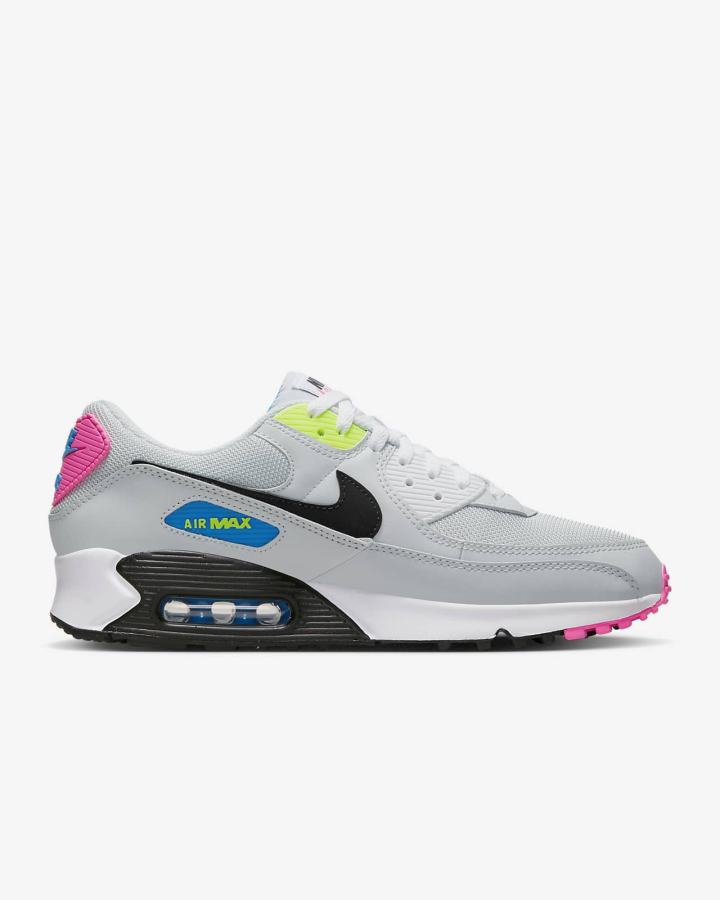 Zapatillas Nike Air Max 90 Hombre Plateadas Rosas Negras | CHTBO-8753