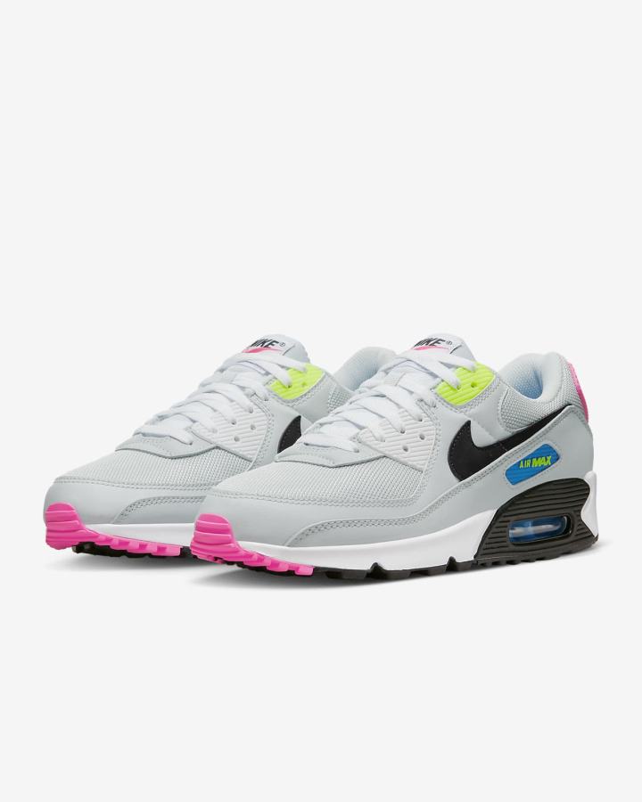 Zapatillas Nike Air Max 90 Hombre Plateadas Rosas Negras | CHTBO-8753