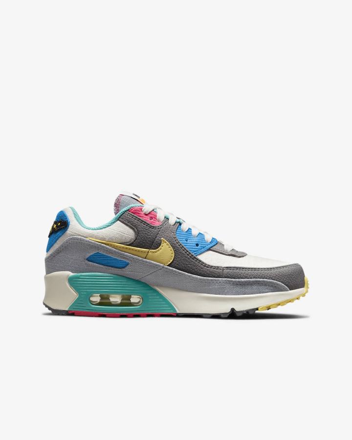 Zapatillas Nike Air Max 90 Kids Niño Gris Rosas | FDAHJ-4859