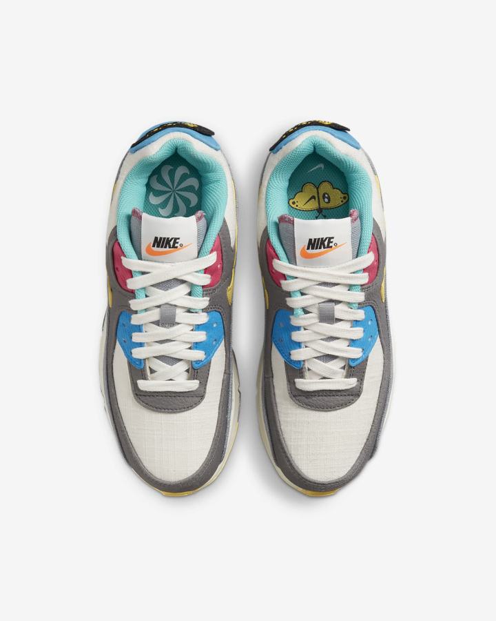 Zapatillas Nike Air Max 90 Kids Niño Gris Rosas | FDAHJ-4859