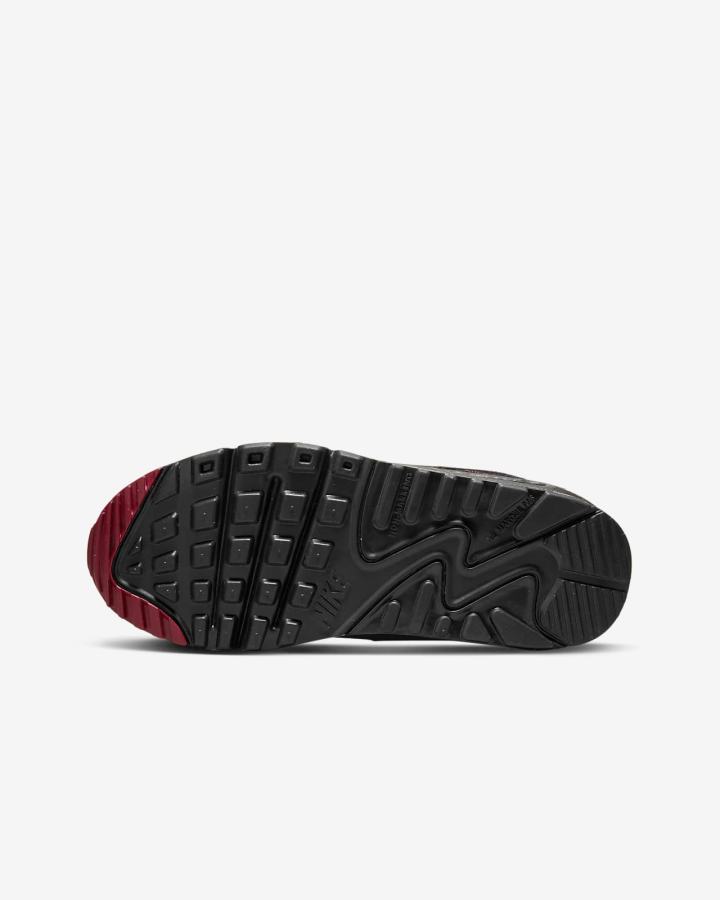 Zapatillas Nike Air Max 90 LTR Kids Niño Gris Oscuro Rojas Blancas Negras | DRKXF-9304