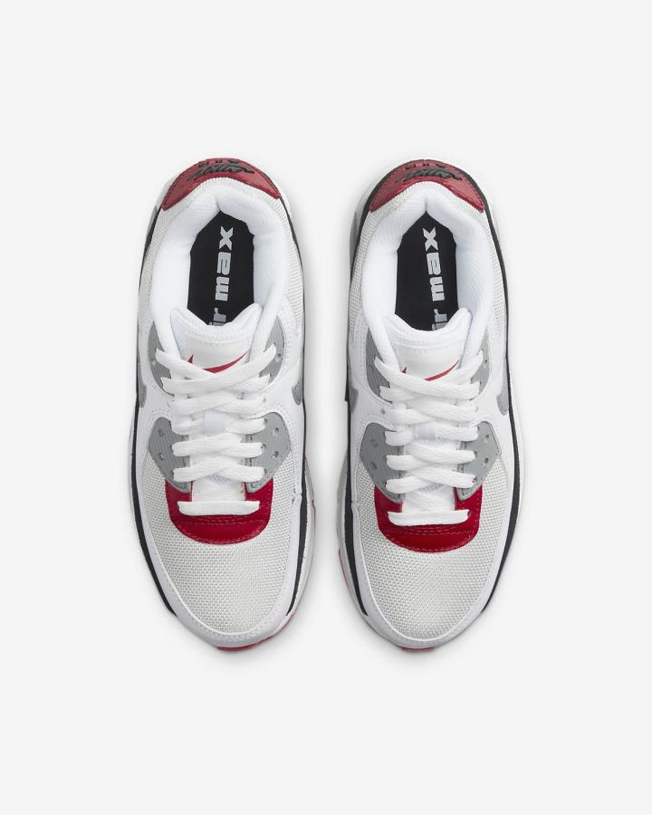 Zapatillas Nike Air Max 90 LTR Kids Niño Rojas Blancas Gris | UQKMC-5021