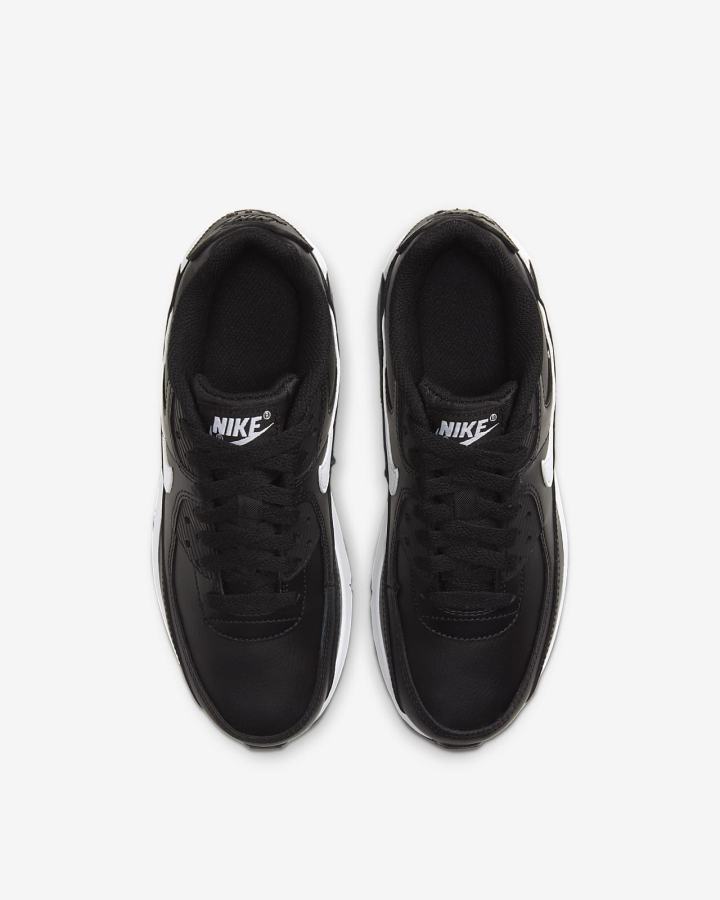 Zapatillas Nike Air Max 90 LTR Kids Niño Negras Blancas | ZBKIN-4351