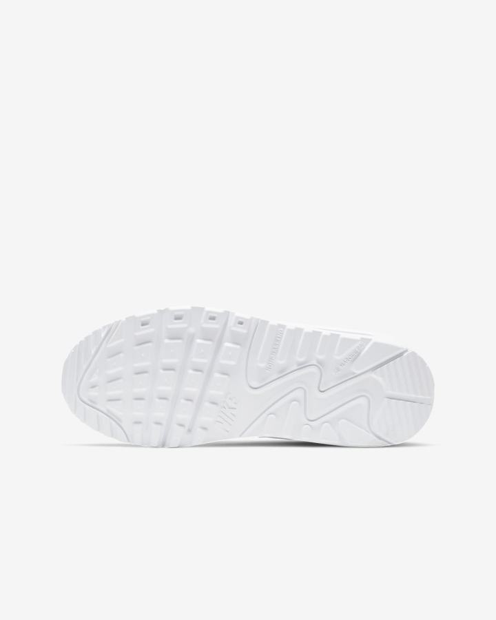 Zapatillas Nike Air Max 90 LTR Kids Niño Blancas Metal Plateadas Blancas | ZDAJY-3514