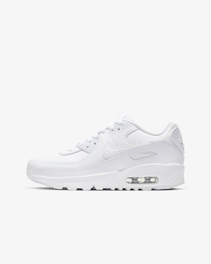Zapatillas Nike Air Max 90 LTR Kids Niño Blancas Metal Plateadas Blancas | ZDAJY-3514