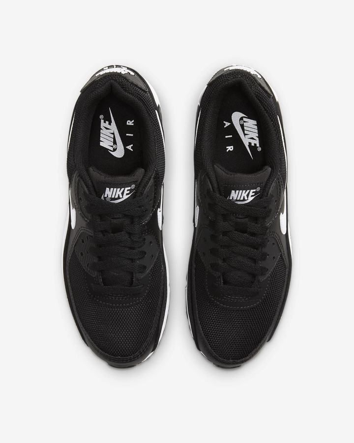 Zapatillas Nike Air Max 90 Mujer Negras Blancas | HLVQS-3072