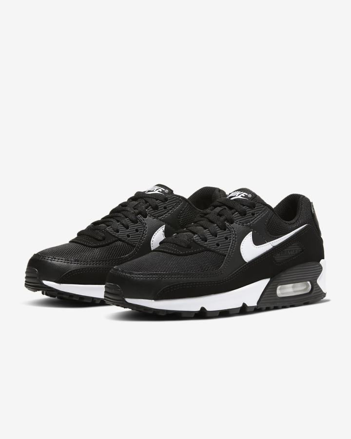Zapatillas Nike Air Max 90 Mujer Negras Blancas | HLVQS-3072