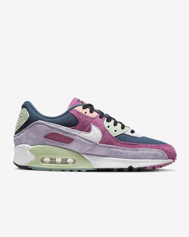 Zapatillas Nike Air Max 90 NRG Hombre Burdeos Azul Marino Verde Menta Blancas | IHQKN-9143
