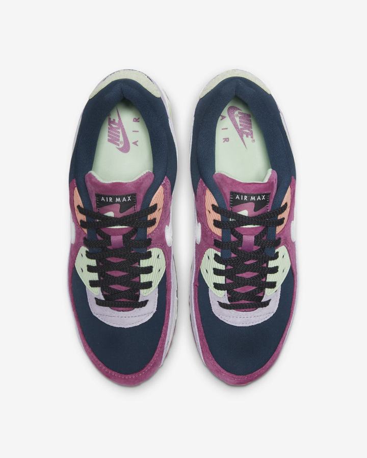 Zapatillas Nike Air Max 90 NRG Hombre Burdeos Azul Marino Verde Menta Blancas | IHQKN-9143