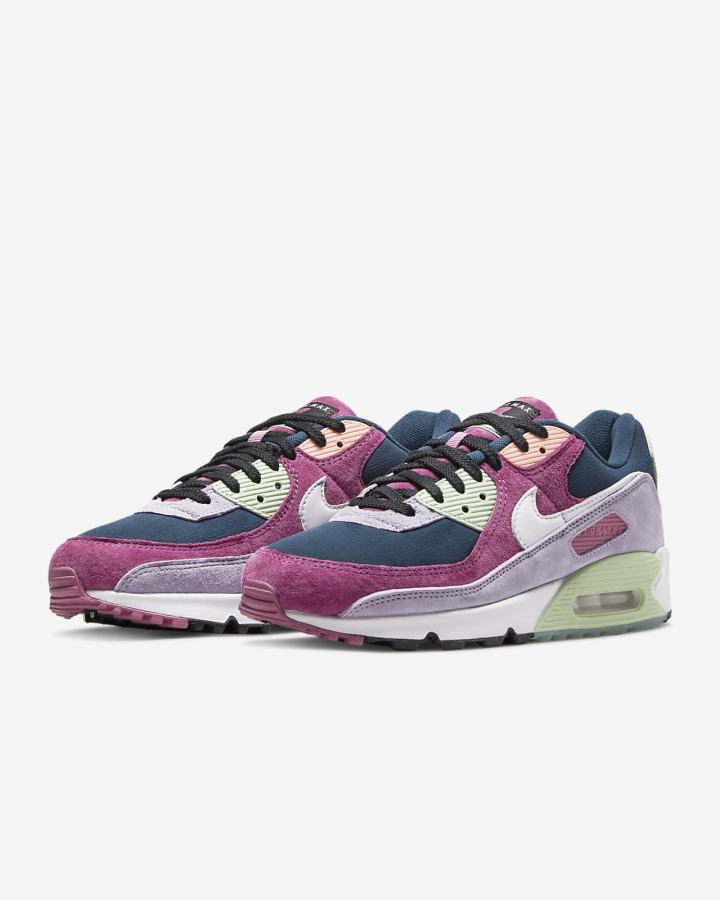 Zapatillas Nike Air Max 90 NRG Hombre Burdeos Azul Marino Verde Menta Blancas | IHQKN-9143