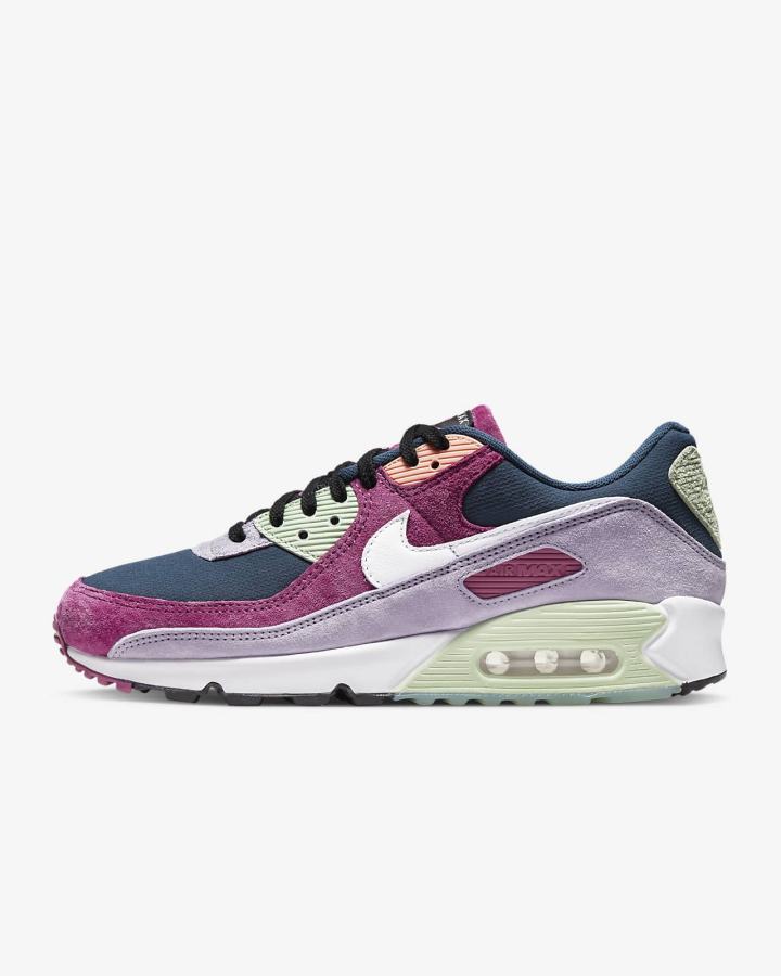 Zapatillas Nike Air Max 90 NRG Hombre Burdeos Azul Marino Verde Menta Blancas | IHQKN-9143