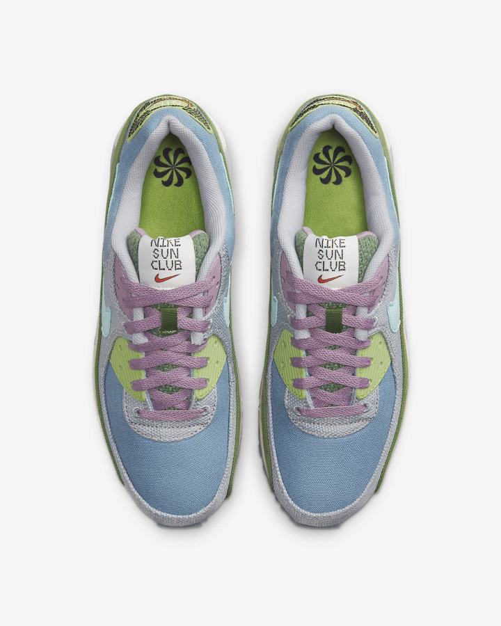 Zapatillas Nike Air Max 90 SE Hombre Azules Gris | FINBR-4873