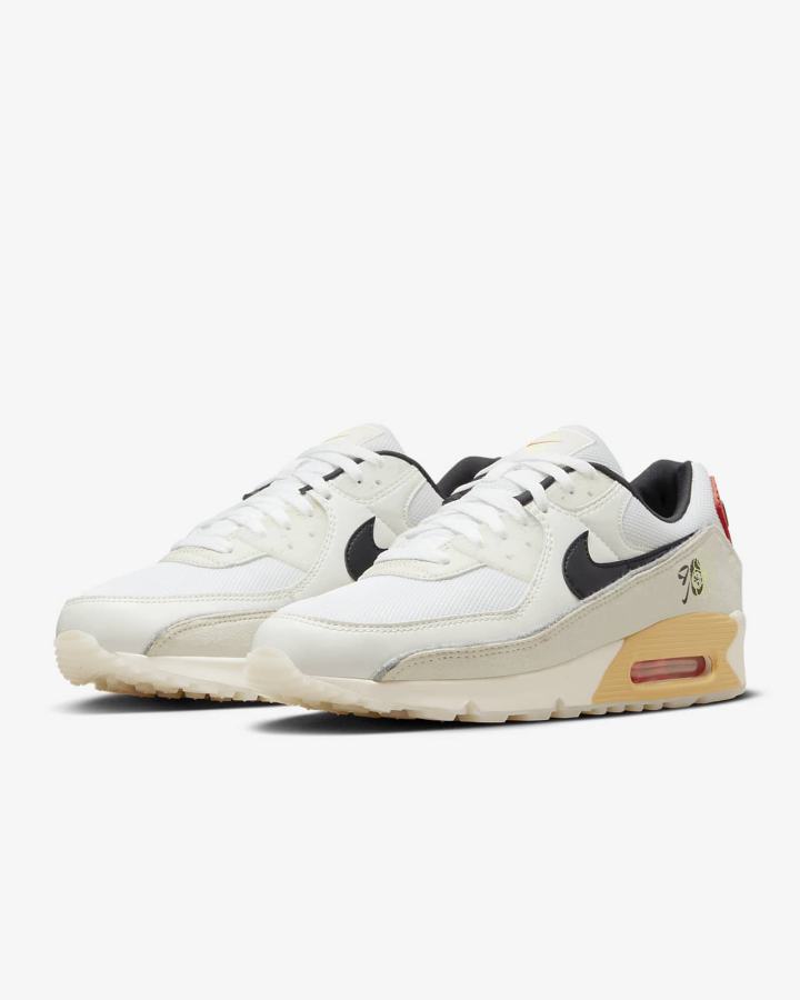 Zapatillas Nike Air Max 90 SE Hombre Blancas Beige Claro Negras | NQFCW-5180