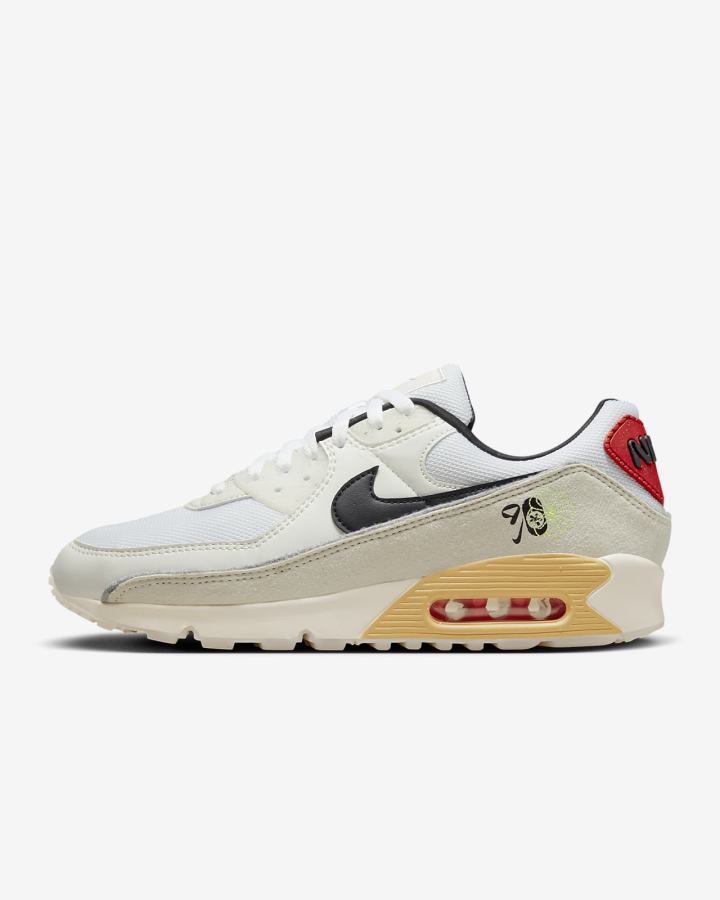 Zapatillas Nike Air Max 90 SE Hombre Blancas Beige Claro Negras | NQFCW-5180