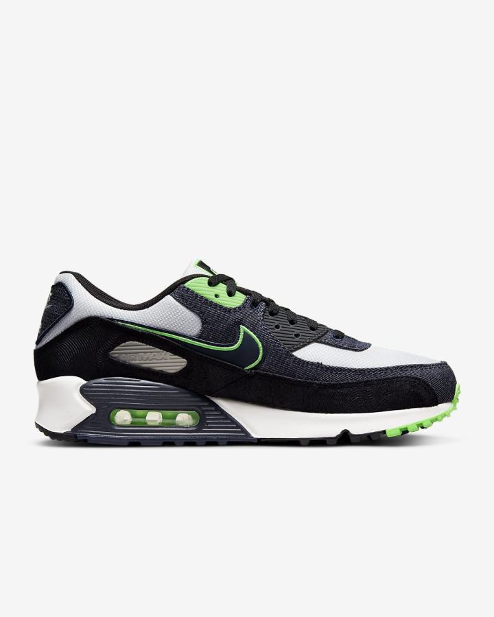 Zapatillas Nike Air Max 90 SE Hombre Negras Verde Blancas Obsidian | DNZXY-2159