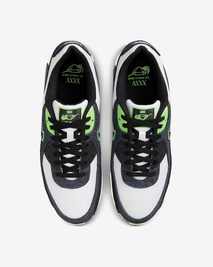 Zapatillas Nike Air Max 90 SE Hombre Negras Verde Blancas Obsidian | DNZXY-2159