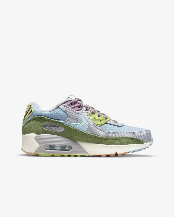 Zapatillas Nike Air Max 90 SE Next Nature Kids Niño Azules Gris | ITAGP-2015