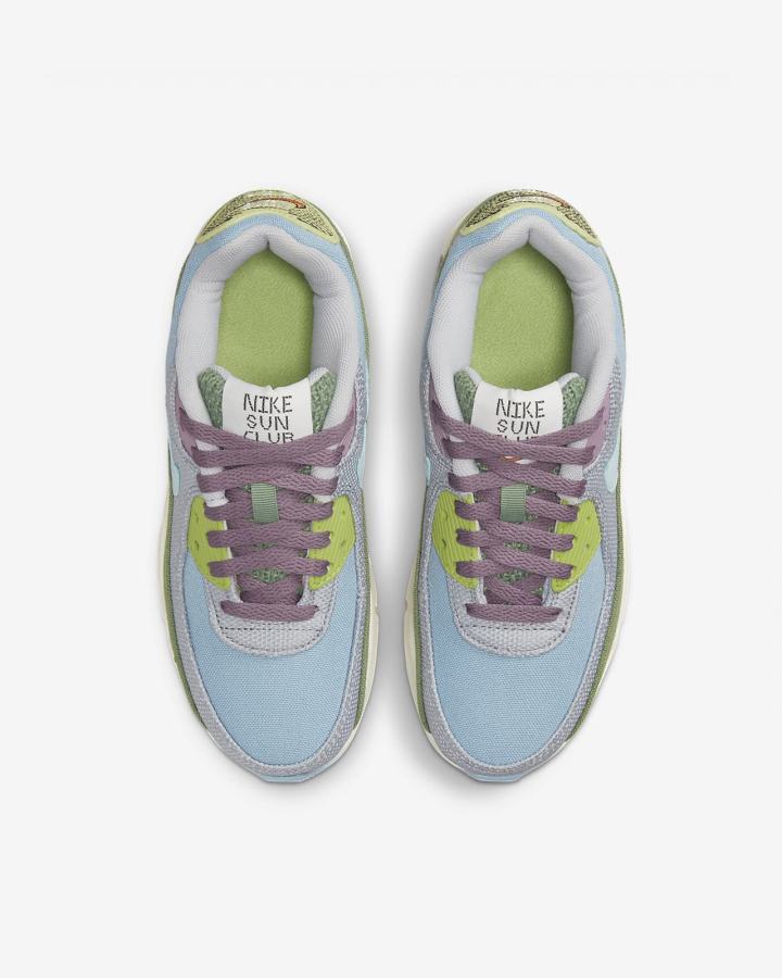 Zapatillas Nike Air Max 90 SE Next Nature Kids Niño Azules Gris | ITAGP-2015