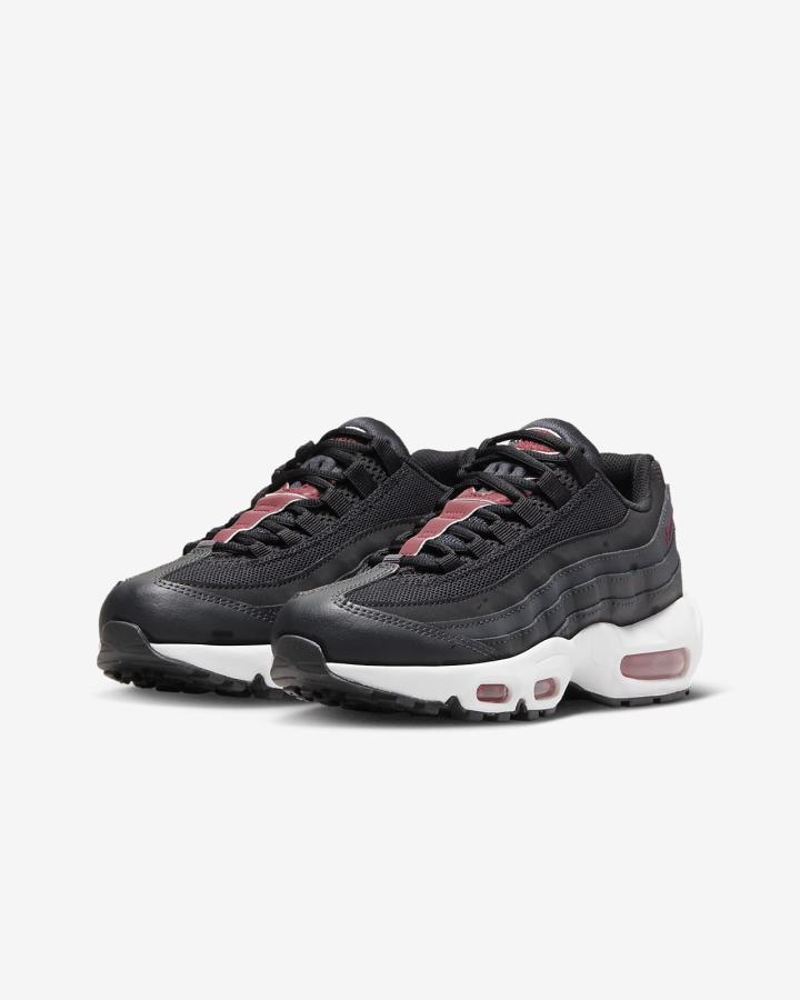 Zapatillas Nike Air Max 95 Recraft Kids Niña Gris Oscuro Rojas Blancas Negras | LBCXE-8124