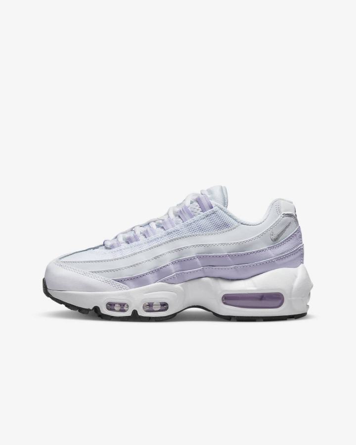 Zapatillas Nike Air Max 95 Recraft Kids Niña Blancas Plateadas Moradas Metal Plateadas | ZAQGC-3721