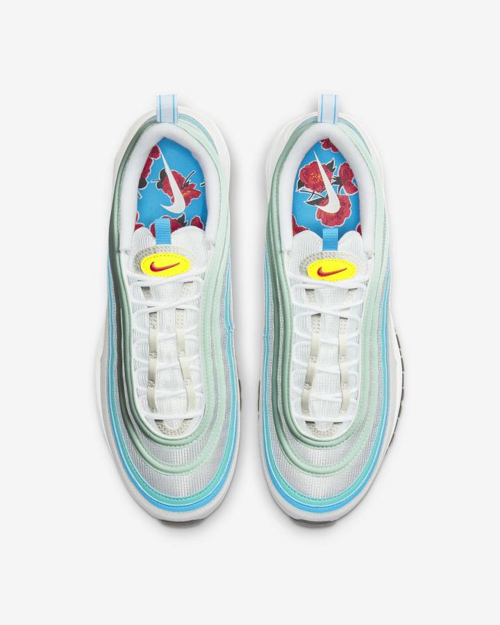 Zapatillas Nike Air Max '97 Hombre Blancas Azules Turquesa Rojas | FJZOQ-3675