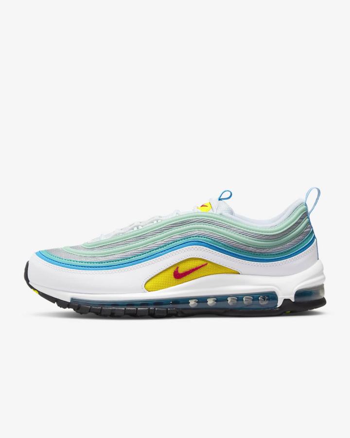 Zapatillas Nike Air Max '97 Hombre Blancas Azules Turquesa Rojas | FJZOQ-3675