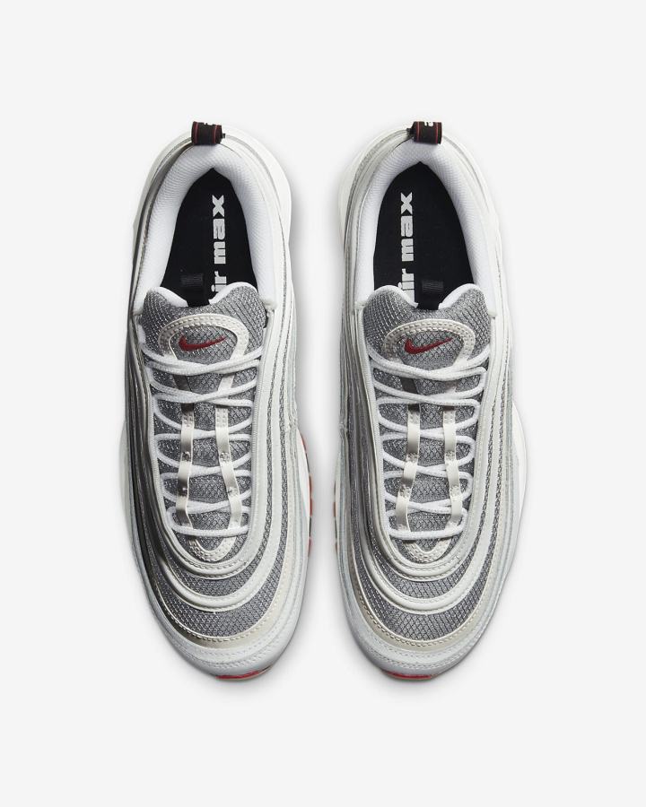 Zapatillas Nike Air Max 97 Hombre Blancas Gris Rojas | ECUYV-9123