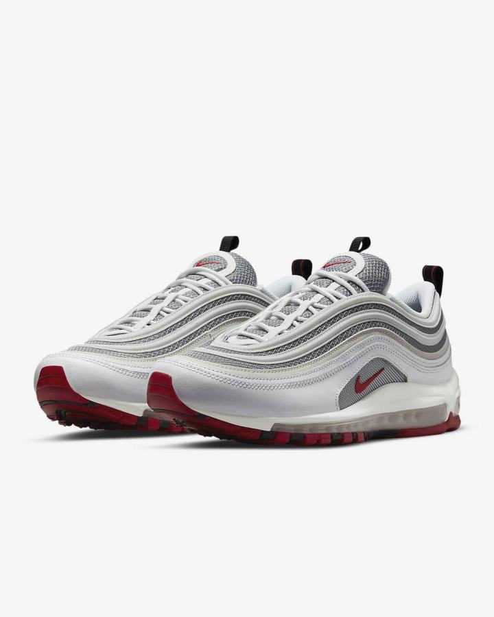 Zapatillas Nike Air Max 97 Hombre Blancas Gris Rojas | ECUYV-9123
