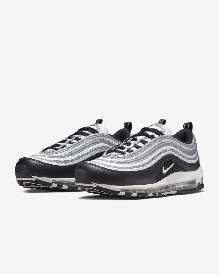 Zapatillas Nike Air Max 97 Hombre Negras Plateadas Metal Plateadas Blancas | DBNVU-9034
