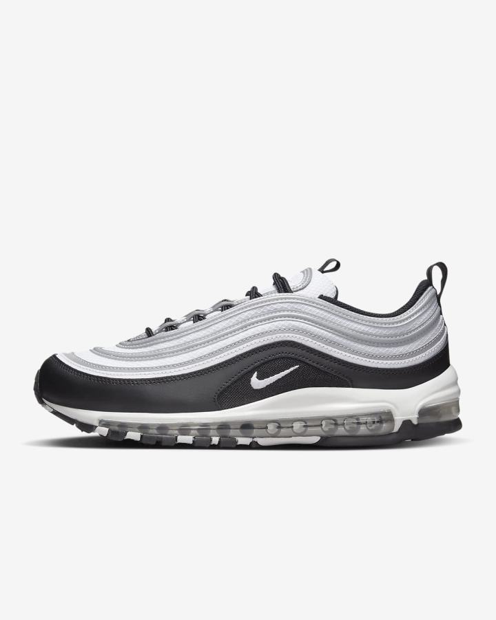 Zapatillas Nike Air Max 97 Hombre Negras Plateadas Metal Plateadas Blancas | DBNVU-9034
