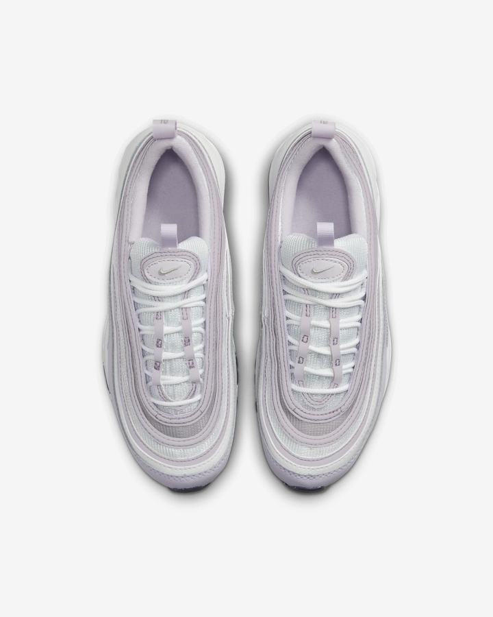 Zapatillas Nike Air Max 97 Kids Niña Blancas Moradas Metal Plateadas | EYPNJ-7308