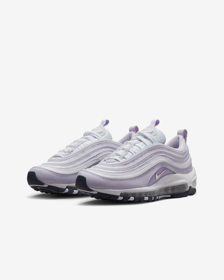 Zapatillas Nike Air Max 97 Kids Niña Blancas Moradas Metal Plateadas | EYPNJ-7308