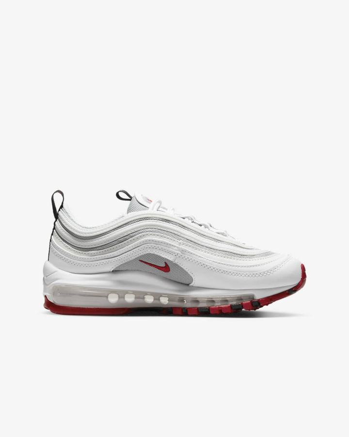 Zapatillas Nike Air Max 97 Kids Niña Blancas Gris Rojas | FACZP-5189