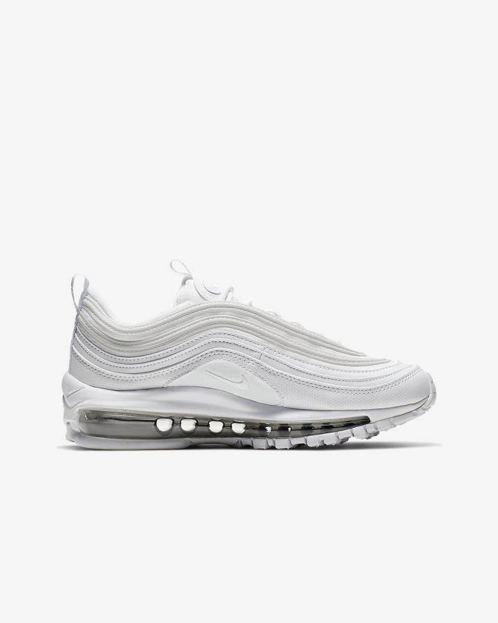 Zapatillas Nike Air Max 97 Kids Niña Blancas Metal Plateadas Blancas | KXSGQ-0982