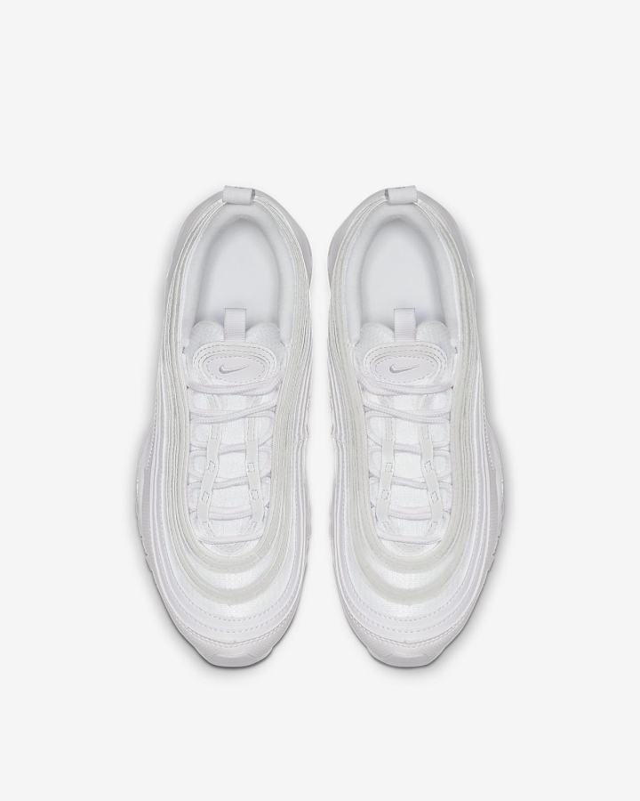 Zapatillas Nike Air Max 97 Kids Niña Blancas Metal Plateadas Blancas | KXSGQ-0982