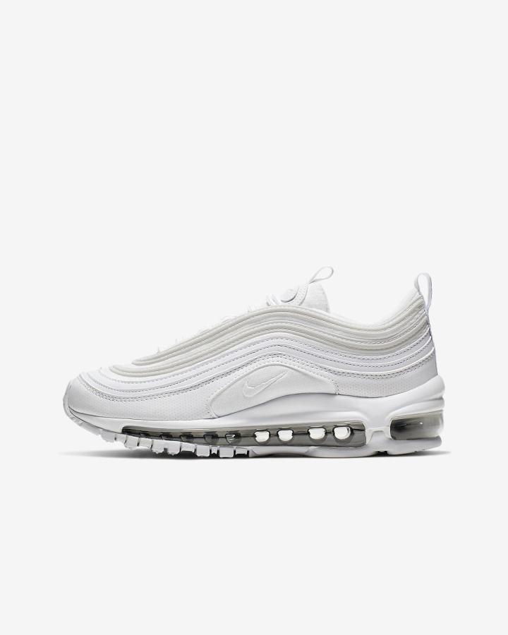 Zapatillas Nike Air Max 97 Kids Niña Blancas Metal Plateadas Blancas | KXSGQ-0982