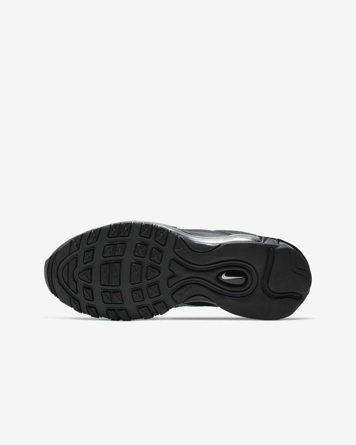 Zapatillas Nike Air Max 97 Kids Niña Negras Gris Oscuro Blancas | QXARS-9127