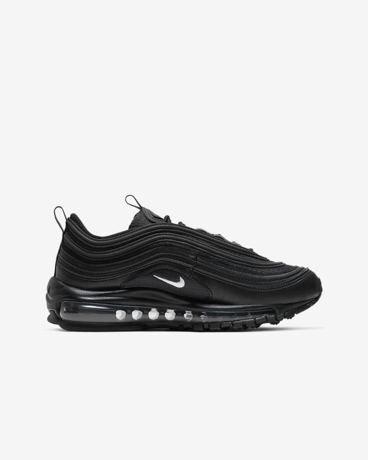 Zapatillas Nike Air Max 97 Kids Niña Negras Gris Oscuro Blancas | QXARS-9127