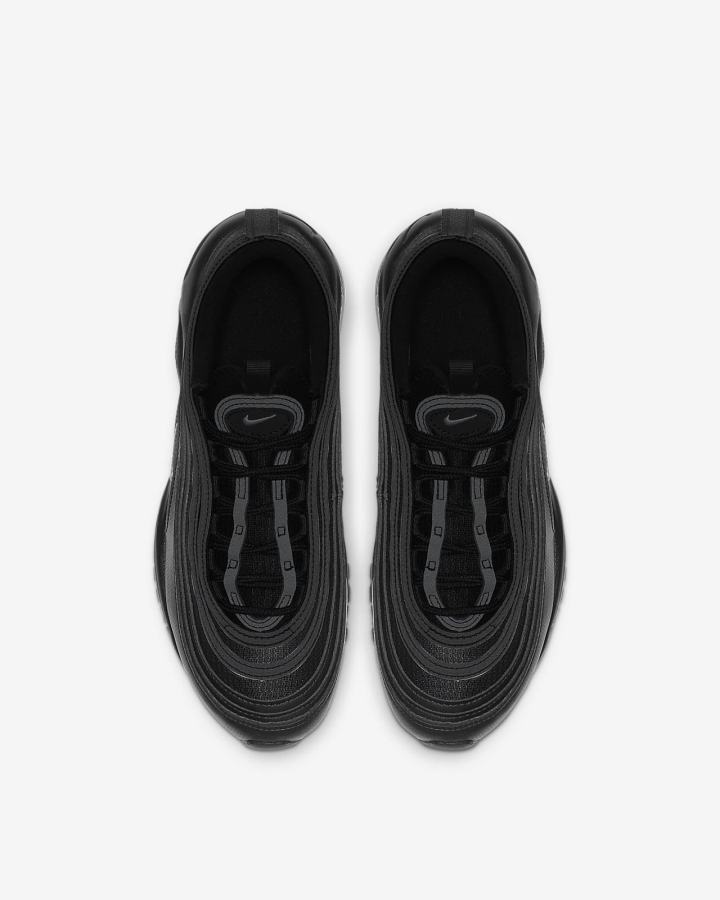 Zapatillas Nike Air Max 97 Kids Niña Negras Gris Oscuro Blancas | QXARS-9127