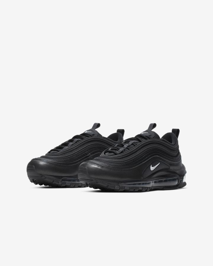 Zapatillas Nike Air Max 97 Kids Niña Negras Gris Oscuro Blancas | QXARS-9127