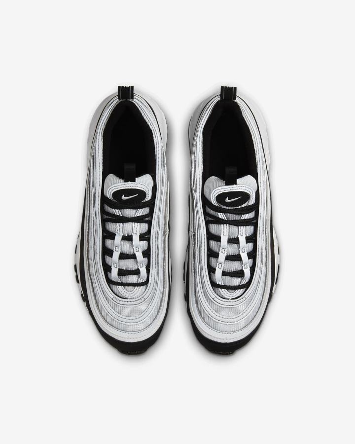 Zapatillas Nike Air Max 97 Kids Niña Negras Plateadas Metal Plateadas Blancas | ROLYZ-0375