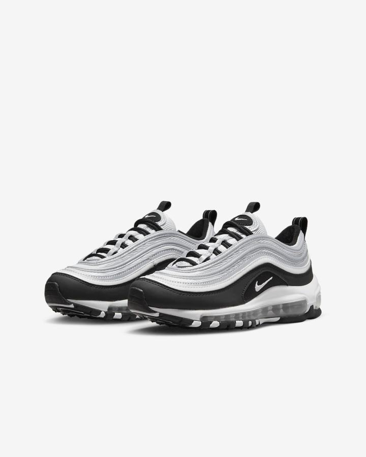 Zapatillas Nike Air Max 97 Kids Niña Negras Plateadas Metal Plateadas Blancas | ROLYZ-0375