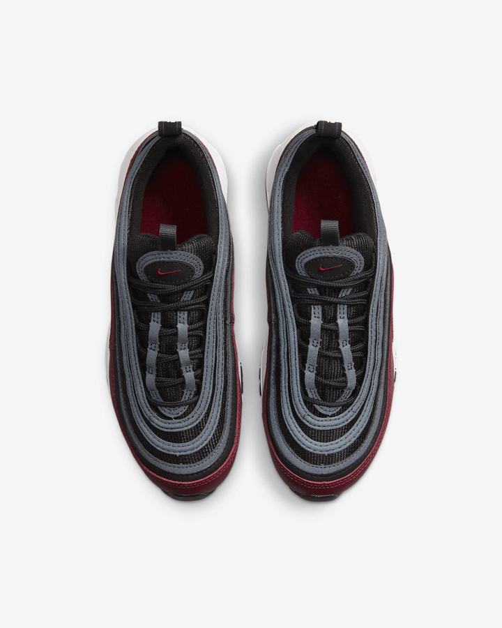 Zapatillas Nike Air Max 97 Kids Niña Rojas Gris Oscuro Blancas Negras | UNYLI-6958